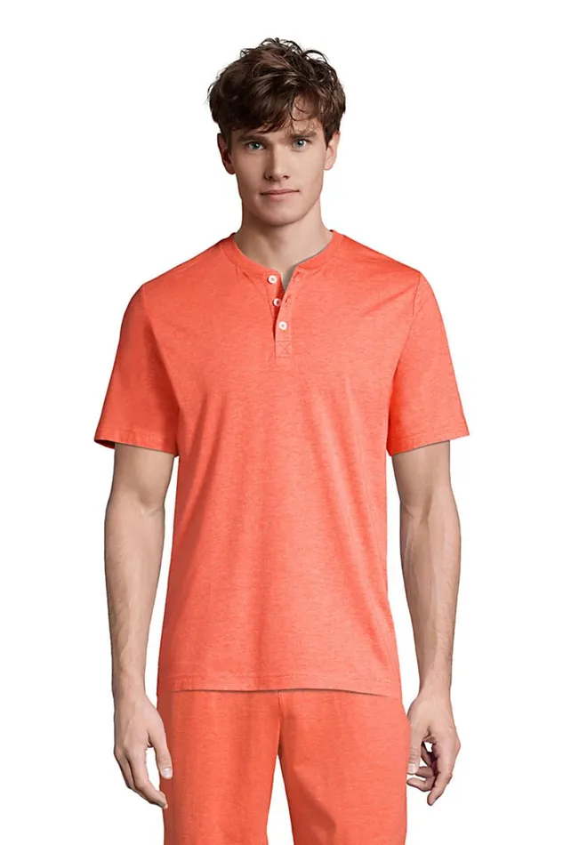 Lands039 End Pajamas and Robes Men Comfort Knit Short Sleeve Henley Pajama Shirt Crimson Space Dye Lands039 End Pajamas and Robes Men Comfort Knit Short Sleeve Henley Pajama Shirt Crimson Space Dye