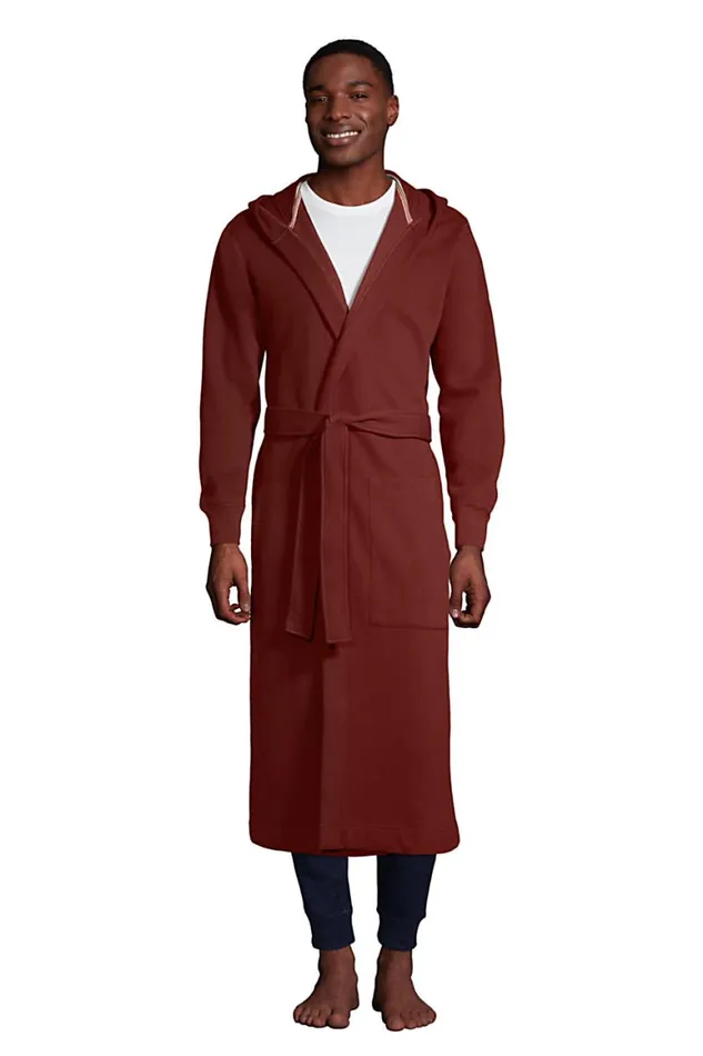 Lands039 End Pajamas and Robes Men Serious Sweats Robe Rust Red