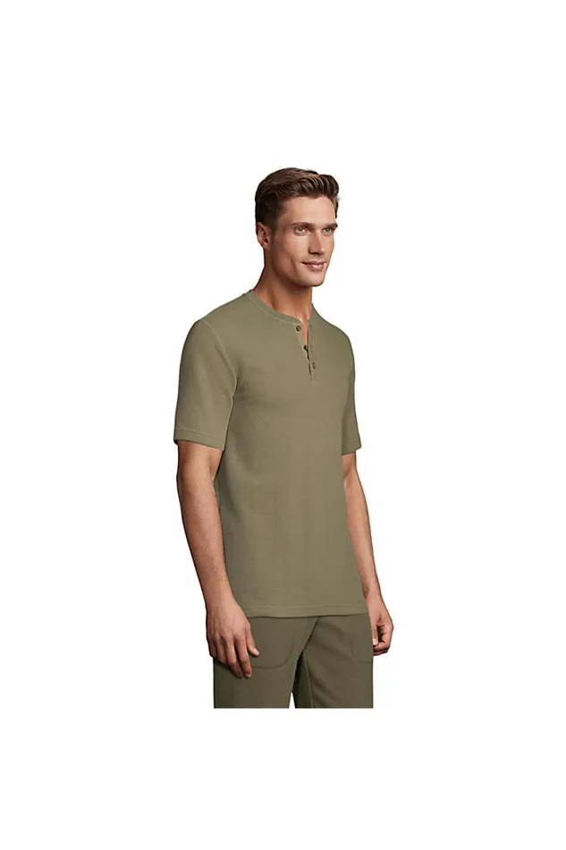 Lands039 End Pajamas and Robes Men Waffle Short Sleeve Pajama Henley Forest Moss Lands039 End Pajamas and Robes Men Waffle Short Sleeve Pajama Henley Forest Moss