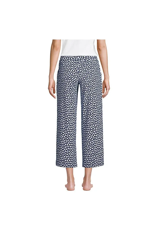Lands039 End Pajamas and Robes Women Lounge Mid Rise Wide Leg Crop Pajama Pants Navy Lands039 End Pajamas and Robes Women Lounge Mid Rise Wide Leg Crop Pajama Pants Navy