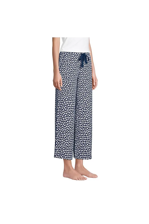Lands039 End Pajamas and Robes Women Lounge Mid Rise Wide Leg Crop Pajama Pants Navy Lands039 End Pajamas and Robes Women Lounge Mid Rise Wide Leg Crop Pajama Pants Navy