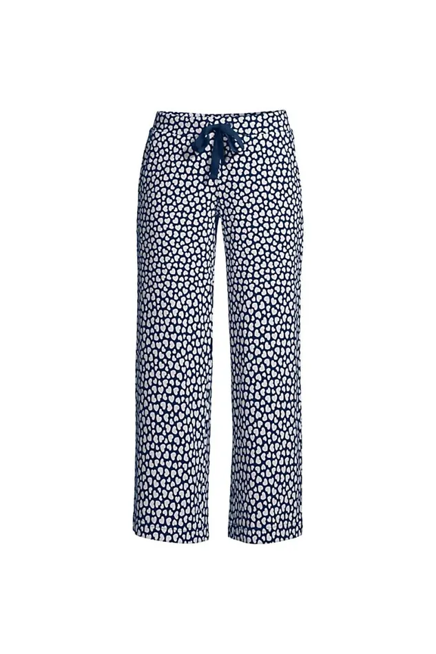 Lands039 End Pajamas and Robes Women Lounge Mid Rise Wide Leg Crop Pajama Pants Navy Lands039 End Pajamas and Robes Women Lounge Mid Rise Wide Leg Crop Pajama Pants Navy