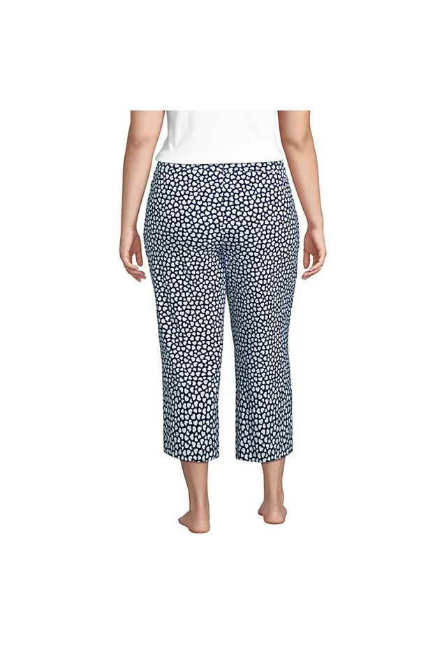 Lands039 End Pajamas and Robes Women Plus Size Lounge Mid Rise Wide Leg Crop Pajama Pants Navy Lands039 End Pajamas and Robes Women Plus Size Lounge Mid Rise Wide Leg Crop Pajama Pants Navy
