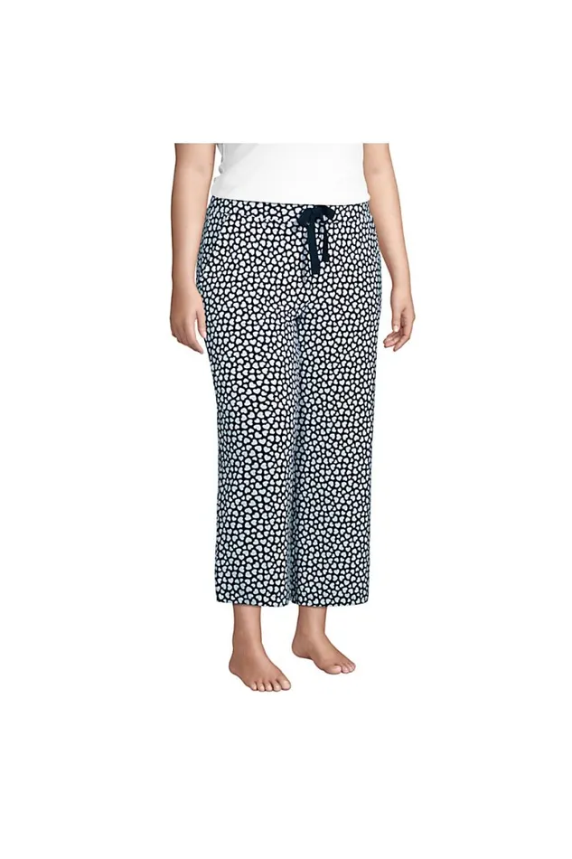 Lands039 End Pajamas and Robes Women Plus Size Lounge Mid Rise Wide Leg Crop Pajama Pants Navy Lands039 End Pajamas and Robes Women Plus Size Lounge Mid Rise Wide Leg Crop Pajama Pants Navy