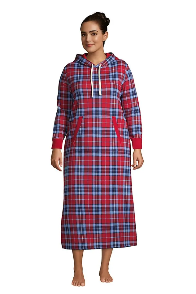 Lands039 End Pajamas and Robes Women Plus Size Serious Sweats Lounger Gown Rich Red Multi Plaid Lands039 End Pajamas and Robes Women Plus Size Serious Sweats Lounger Gown Rich Red Multi Plaid