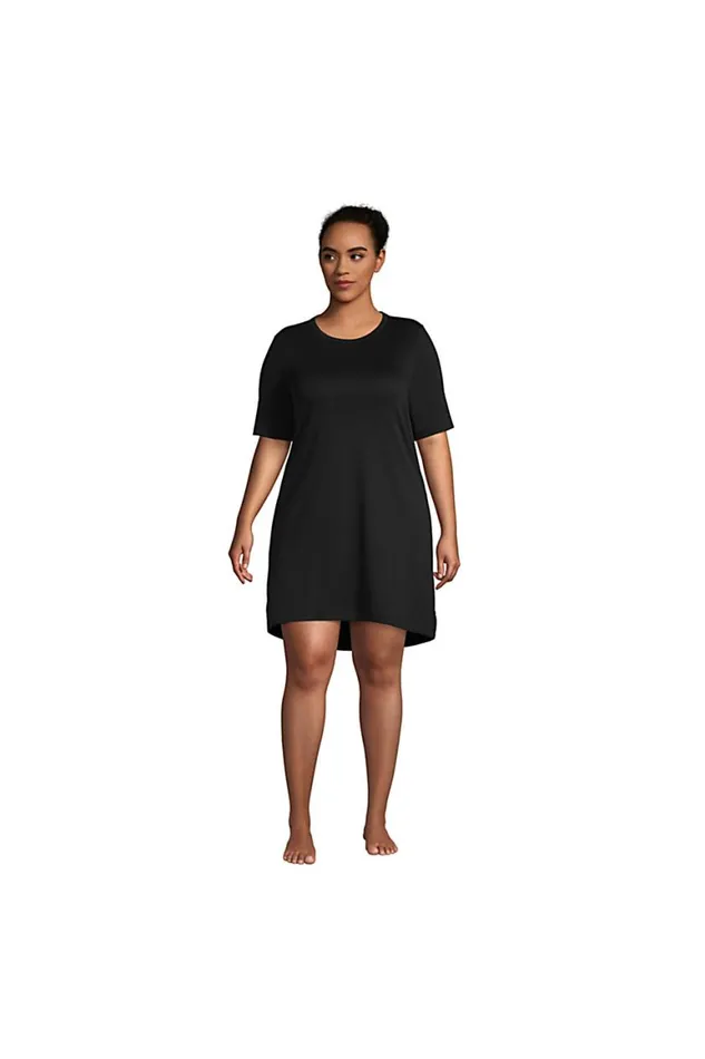 Lands039 End Pajamas and Robes Women Plus Size Supima Short Sleeve Above The Knee Tshirt Nightgown Black Lands039 End Pajamas and Robes Women Plus Size Supima Short Sleeve Above The Knee Tshirt Nightgown Black