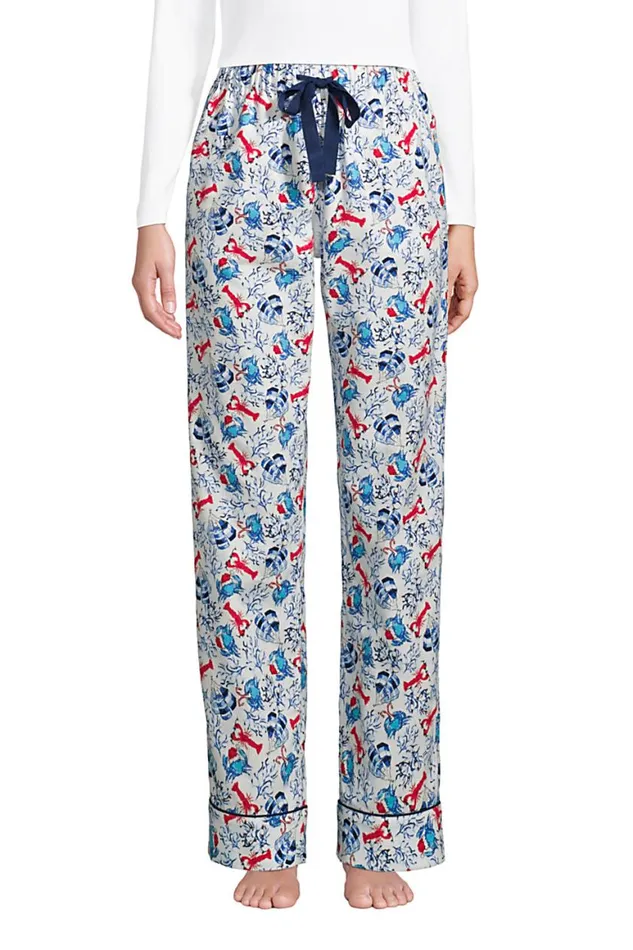 Lands039 End Pajamas and Robes Women Print Flannel Pajama Pants Ivory Coastal Holiday Lands039 End Pajamas and Robes Women Print Flannel Pajama Pants Ivory Coastal Holiday