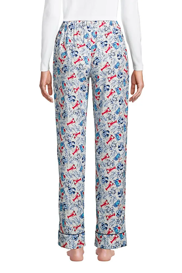 Lands039 End Pajamas and Robes Women Print Flannel Pajama Pants Ivory Coastal Holiday Lands039 End Pajamas and Robes Women Print Flannel Pajama Pants Ivory Coastal Holiday