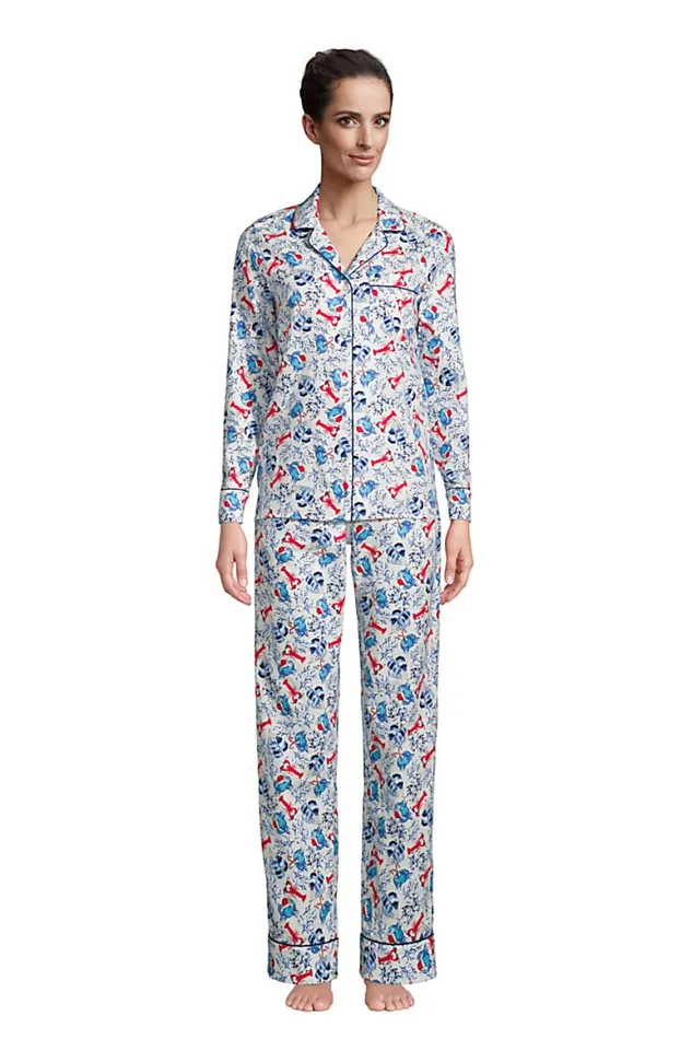 Lands039 End Pajamas and Robes Women Print Flannel Pajama Pants Ivory Coastal Holiday Lands039 End Pajamas and Robes Women Print Flannel Pajama Pants Ivory Coastal Holiday