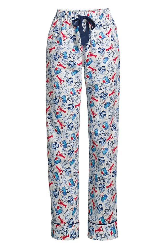 Lands039 End Pajamas and Robes Women Print Flannel Pajama Pants Ivory Coastal Holiday Lands039 End Pajamas and Robes Women Print Flannel Pajama Pants Ivory Coastal Holiday