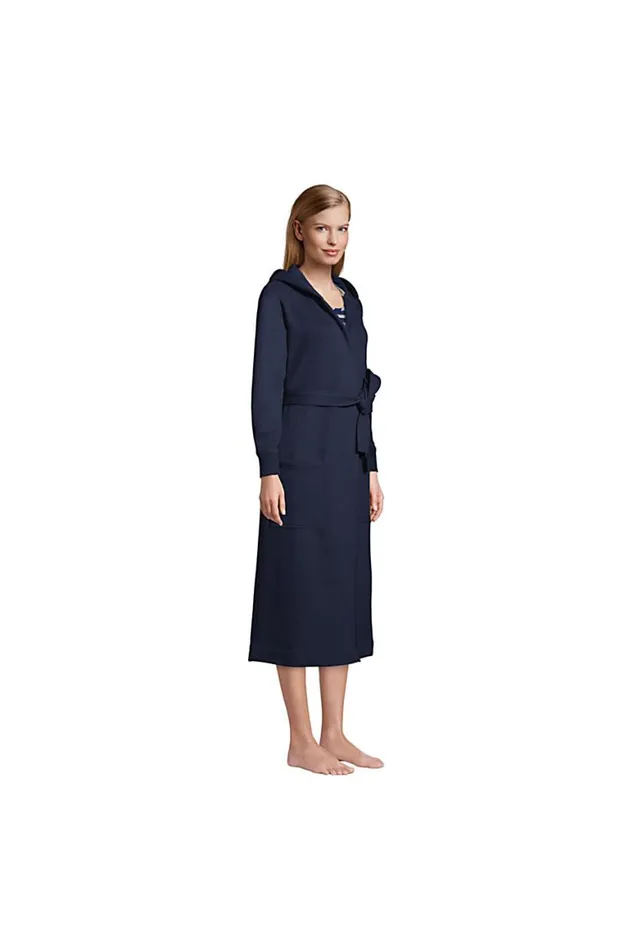 Lands039 End Pajamas and Robes Women Serious Sweats Hooded Robe Radiant Navy Lands039 End Pajamas and Robes Women Serious Sweats Hooded Robe Radiant Navy