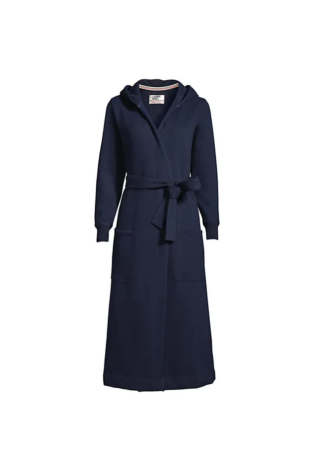 Lands039 End Pajamas and Robes Women Serious Sweats Hooded Robe Radiant Navy Lands039 End Pajamas and Robes Women Serious Sweats Hooded Robe Radiant Navy
