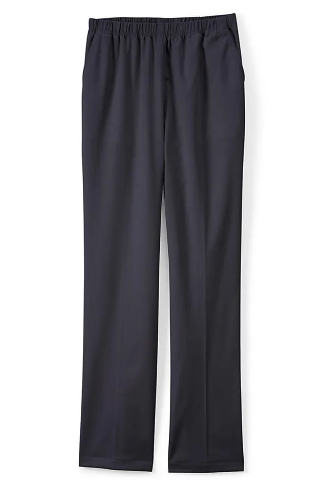 Lands039 End Pants Women 7 Day Elastic Waist Pull On Pants Black