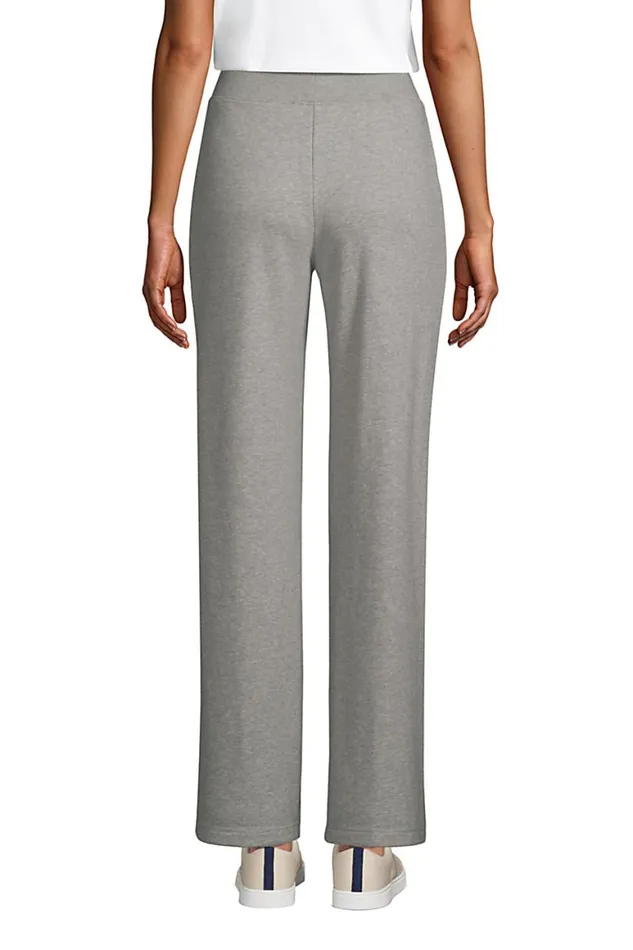 Lands039 End Pants Women High Rise Serious Sweats Wide Leg Sweatpants Black