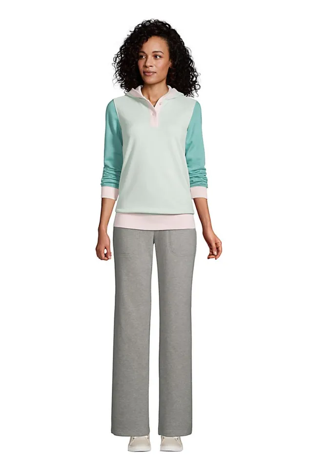 Lands039 End Pants Women High Rise Serious Sweats Wide Leg Sweatpants Black