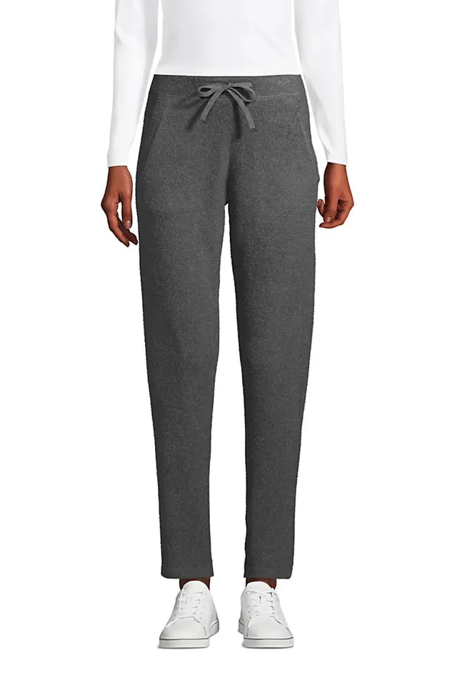 Lands039 End Pants Women Lounge Sweater Knit Drawstring Ankle Pants Slounge Charcoal