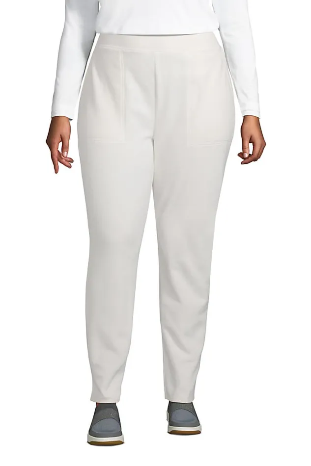 Lands039 End Pants Women Plus Size Elastic Waist Pull On Fleece Tapered Pants Ivory Lands039 End Pants Women Plus Size Elastic Waist Pull On Fleece Tapered Pants Ivory