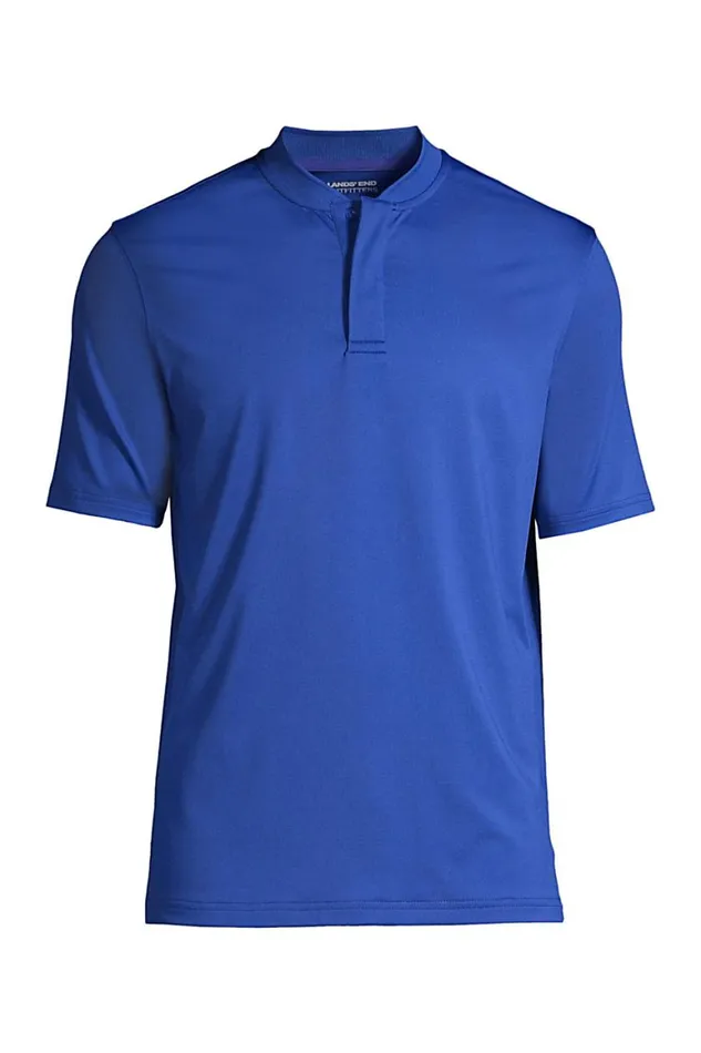Lands039 End Polo Shirts Men Rapid Dry Short Sleeve Blade Collar Polo Shirt Dark Cobalt Blue Lands039 End Polo Shirts Men Rapid Dry Short Sleeve Blade Collar Polo Shirt Dark Cobalt Blue