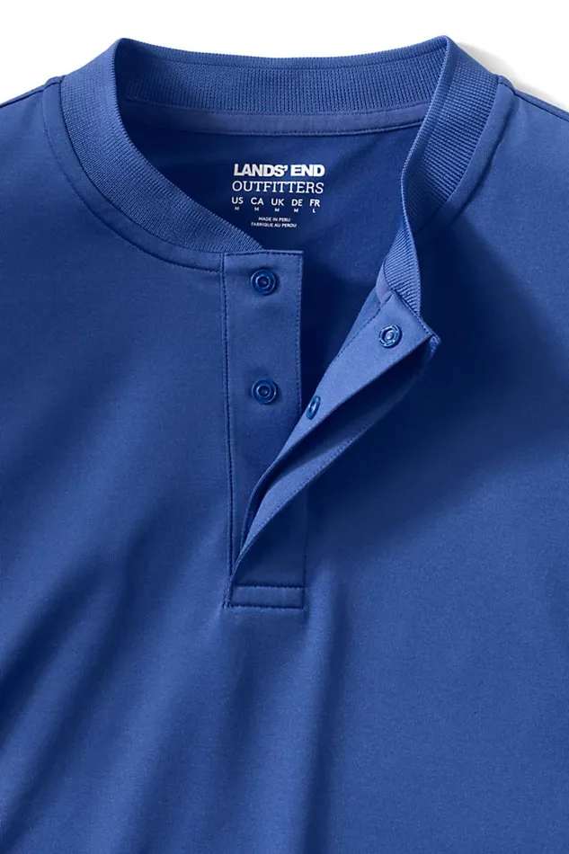Lands039 End Polo Shirts Men Rapid Dry Short Sleeve Blade Collar Polo Shirt Dark Cobalt Blue Lands039 End Polo Shirts Men Rapid Dry Short Sleeve Blade Collar Polo Shirt Dark Cobalt Blue