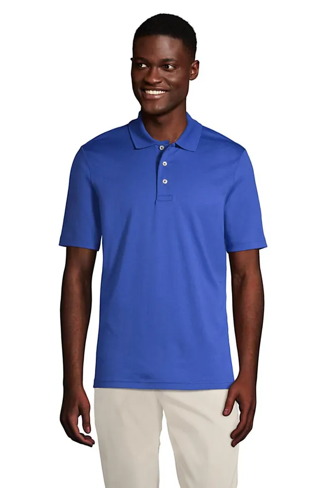 Lands039 End Polo Shirts Men Short Sleeve Hemmed Pima Polo Shirt Dark Cobalt Blue Lands039 End Polo Shirts Men Short Sleeve Hemmed Pima Polo Shirt Dark Cobalt Blue