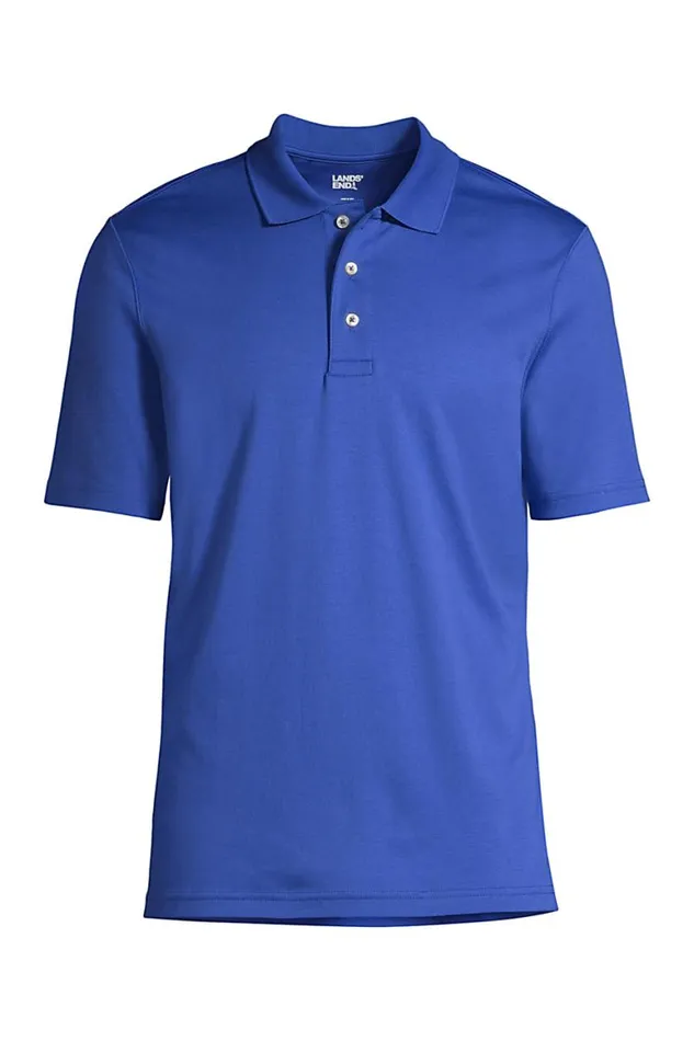 Lands039 End Polo Shirts Men Short Sleeve Hemmed Pima Polo Shirt Dark Cobalt Blue Lands039 End Polo Shirts Men Short Sleeve Hemmed Pima Polo Shirt Dark Cobalt Blue