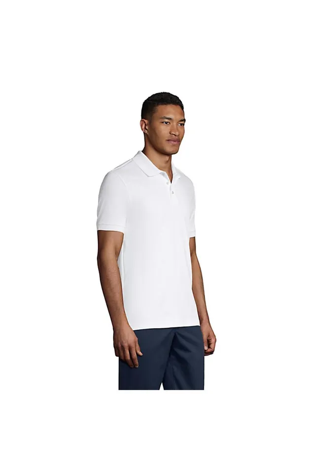 Lands039 End Polo Shirts Men Short Sleeve Tailored Fit Interlock Polo Shirt Classic Navy
