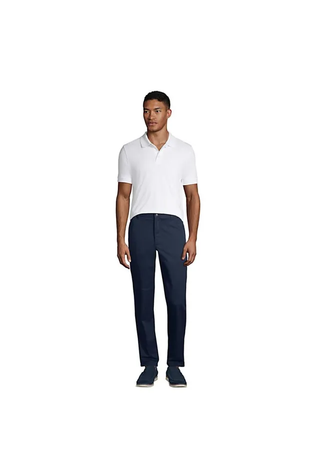 Lands039 End Polo Shirts Men Short Sleeve Tailored Fit Interlock Polo Shirt Classic Navy