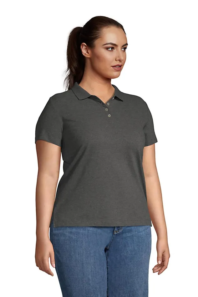 Lands039 End Polo Shirts Women Plus Size Hemmed Short Sleeve Feminine Mesh Polo Black Lands039 End Polo Shirts Women Plus Size Hemmed Short Sleeve Feminine Mesh Polo Black