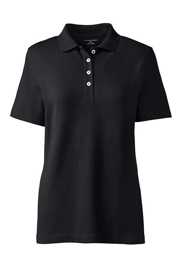 Lands039 End Polo Shirts Women Plus Size Hemmed Short Sleeve Feminine Mesh Polo Black Lands039 End Polo Shirts Women Plus Size Hemmed Short Sleeve Feminine Mesh Polo Black