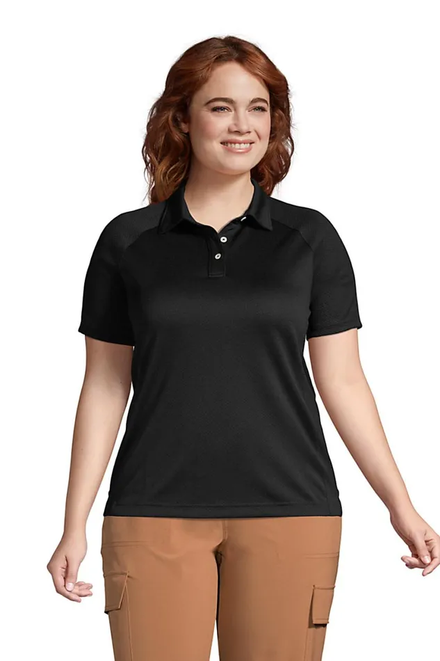Lands039 End Polo Shirts Women Plus Size Short Sleeve Multi Textured Polo Black Lands039 End Polo Shirts Women Plus Size Short Sleeve Multi Textured Polo Black