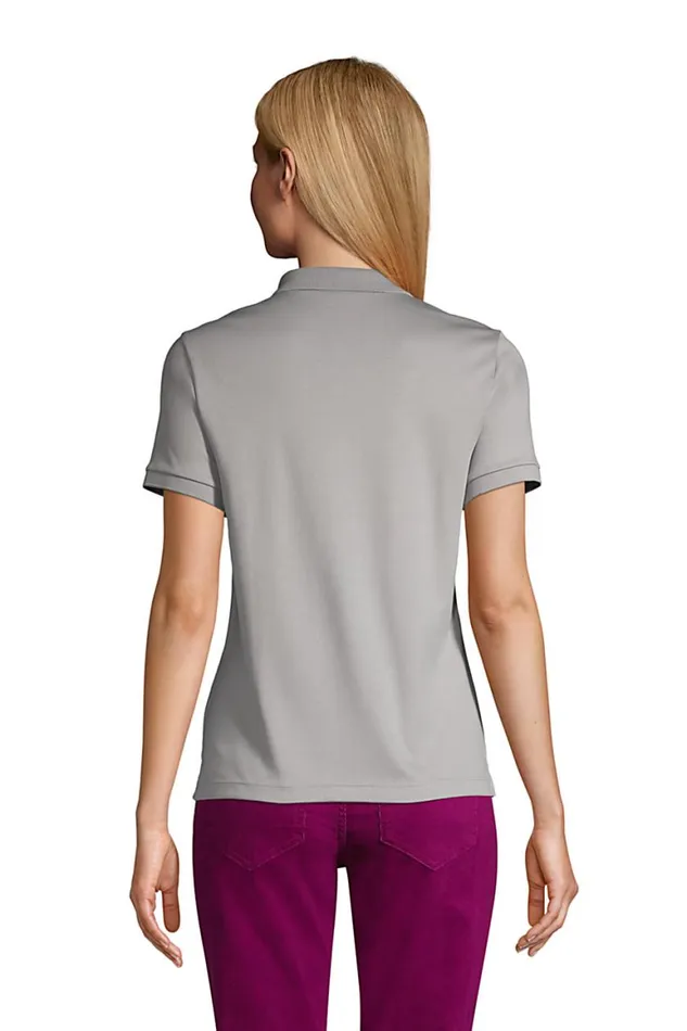 Lands039 End Polo Shirts Women Short Sleeve Feminine Fit Banded Pima Polo Shirt Harbor Gray Lands039 End Polo Shirts Women Short Sleeve Feminine Fit Banded Pima Polo Shirt Harbor Gray