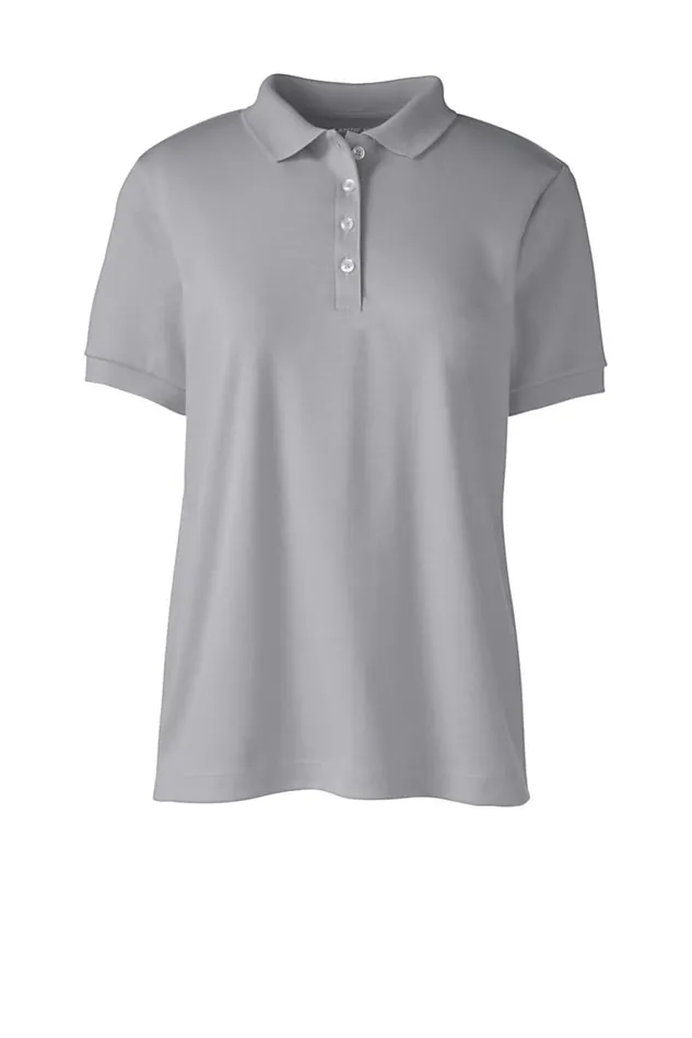 Lands039 End Polo Shirts Women Short Sleeve Feminine Fit Banded Pima Polo Shirt Harbor Gray Lands039 End Polo Shirts Women Short Sleeve Feminine Fit Banded Pima Polo Shirt Harbor Gray