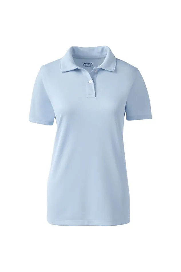 Lands039 End Polo Shirts Women Short Sleeve Poly Pique Polo Shirt Blue Lands039 End Polo Shirts Women Short Sleeve Poly Pique Polo Shirt Blue