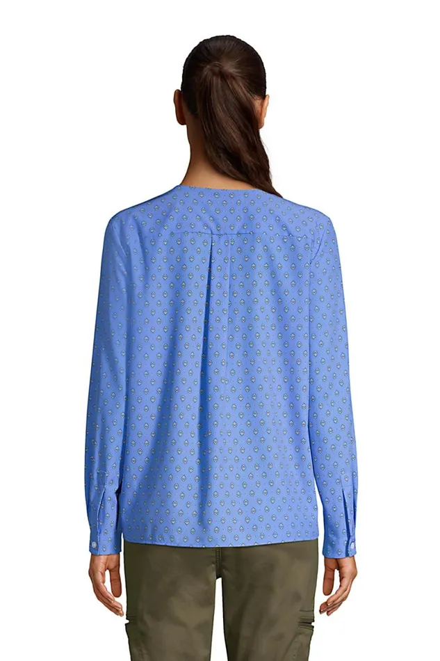 Lands039 End Shirts and Blouses Women Commuter Shirt Chicory Blue Foulard Lands039 End Shirts and Blouses Women Commuter Shirt Chicory Blue Foulard