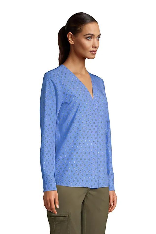 Lands039 End Shirts and Blouses Women Commuter Shirt Chicory Blue Foulard Lands039 End Shirts and Blouses Women Commuter Shirt Chicory Blue Foulard
