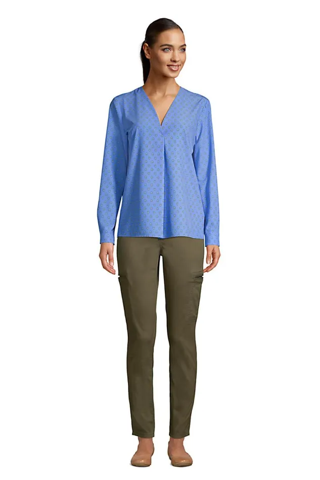 Lands039 End Shirts and Blouses Women Commuter Shirt Chicory Blue Foulard Lands039 End Shirts and Blouses Women Commuter Shirt Chicory Blue Foulard