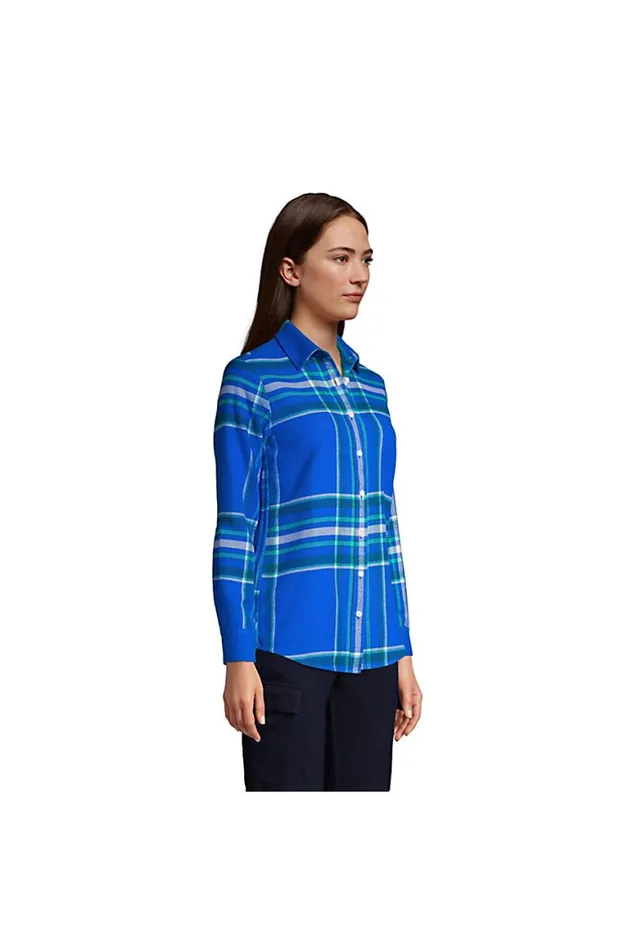 Lands039 End Shirts and Blouses Women Flannel Boyfriend Fit Long Sleeve Shirt Mesa Rose Plaid Lands039 End Shirts and Blouses Women Flannel Boyfriend Fit Long Sleeve Shirt Mesa Rose Plaid