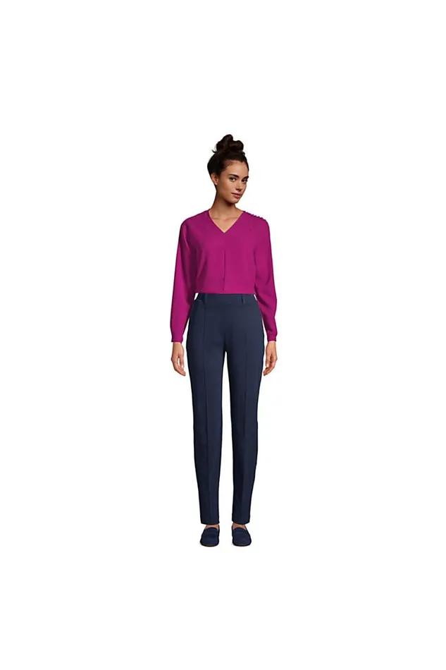 Lands039 End Shirts and Blouses Women Long Sleeve Vneck Button Shoulder Crepe Blouse Harbor Gray Lands039 End Shirts and Blouses Women Long Sleeve Vneck Button Shoulder Crepe Blouse Harbor Gray