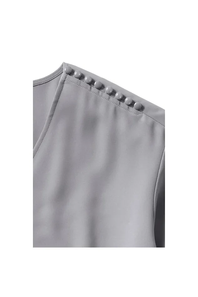 Lands039 End Shirts and Blouses Women Long Sleeve Vneck Button Shoulder Crepe Blouse Harbor Gray Lands039 End Shirts and Blouses Women Long Sleeve Vneck Button Shoulder Crepe Blouse Harbor Gray