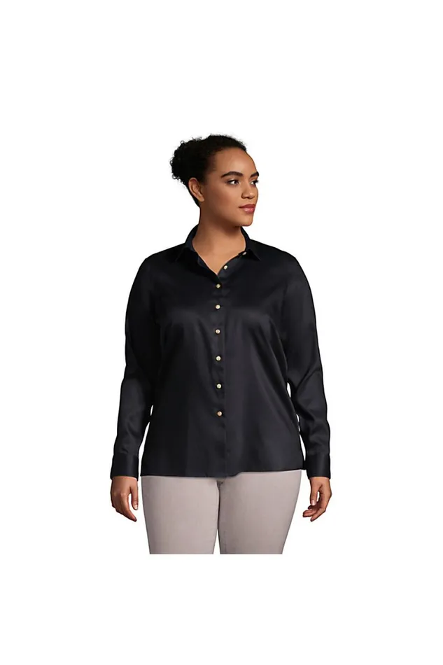 Lands039 End Shirts and Blouses Women Plus Size Long Sleeve Performance Twill Shirt Black Lands039 End Shirts and Blouses Women Plus Size Long Sleeve Performance Twill Shirt Black