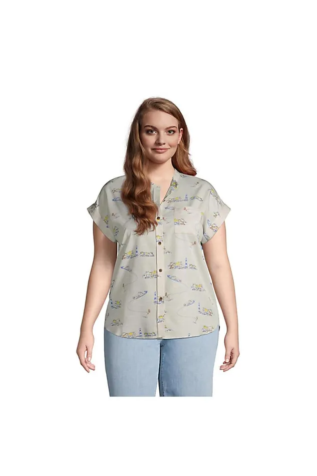 Lands039 End Shirts and Blouses Women Plus Size Relaxed Short Sleeve Dolman Shirt Sand Dune Water Skier Lands039 End Shirts and Blouses Women Plus Size Relaxed Short Sleeve Dolman Shirt Sand Dune Water Skier