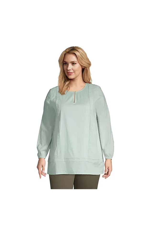 Lands039 End Shirts and Blouses Women Plus Size Split Neck Tunic 8211 Clip Dot Soft Sea Green Lands039 End Shirts and Blouses Women Plus Size Split Neck Tunic 8211 Clip Dot Soft Sea Green