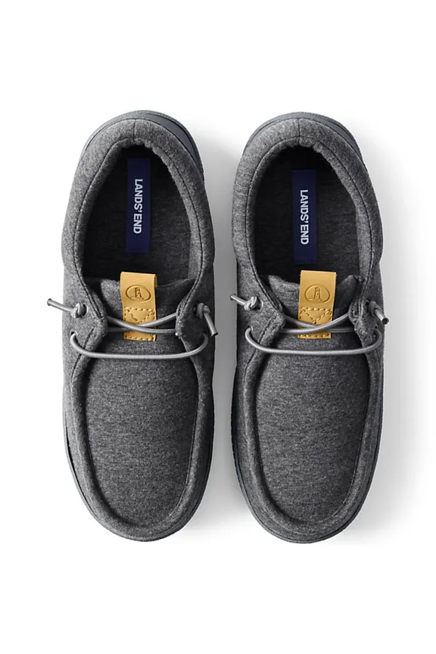 Lands039 End Shoes Men Slip On Chukka Slippers Charcoal Gray Heather