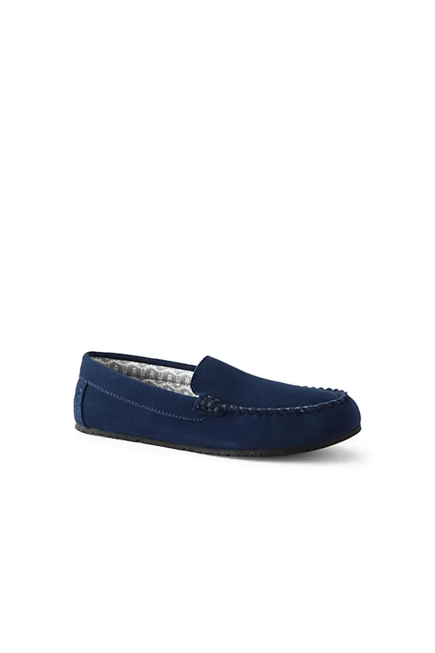 Lands039 End Shoes Women Suede Leather Flannel Lined Moccasin Slippers Radiant Navy Lands039 End Shoes Women Suede Leather Flannel Lined Moccasin Slippers Radiant Navy