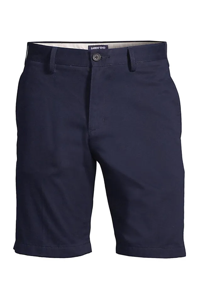 Lands039 End Shorts Men 9034 Plain Front Classic Fit No Iron Chino Shorts Radiant Navy
