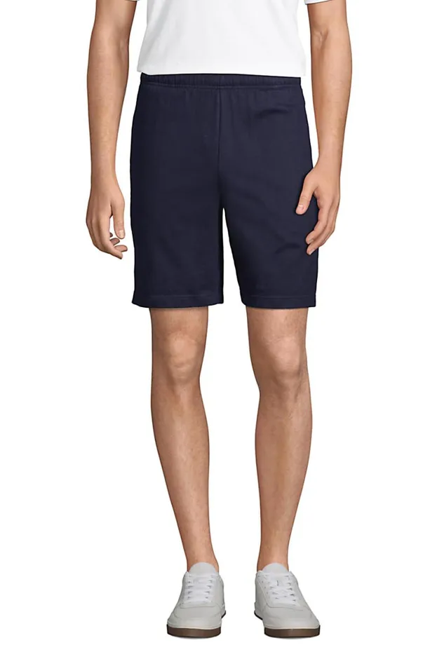 Lands039 End Shorts Men Jersey Knit Shorts Radiant Navy