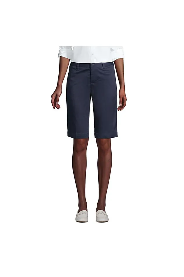 Lands039 End Shorts Women Adaptive Blend Chino Shorts Classic Navy