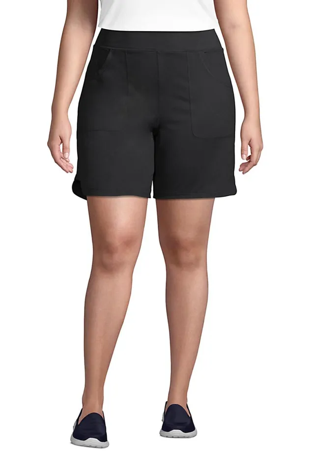 Lands039 End Shorts Women Plus Size Active Pocket Shorts Black
