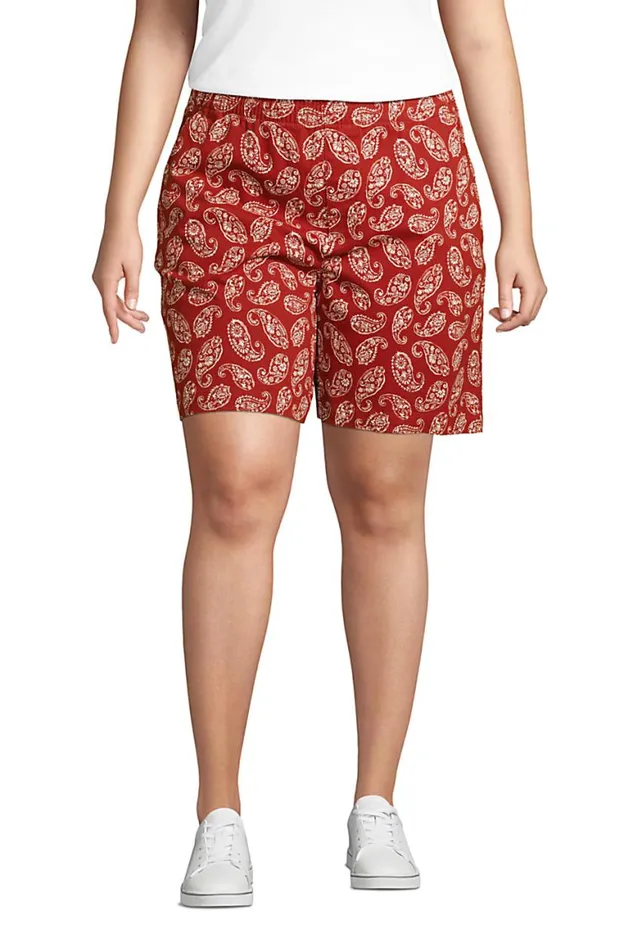 Lands039 End Shorts Women Plus Size Pull On 7034 Chino Shorts Rust Red