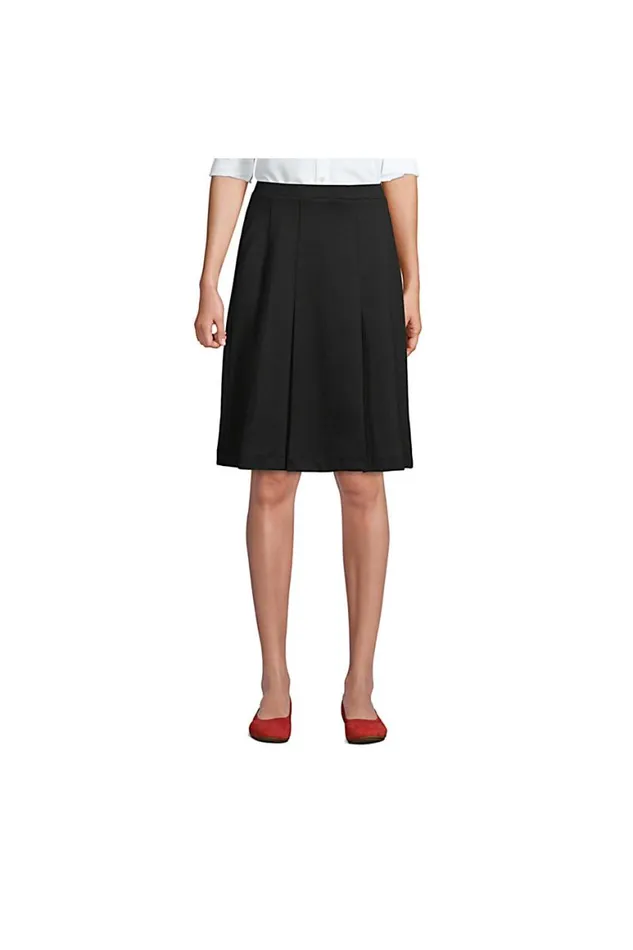 Lands039 End Skirts and Skorts Women Ponte Pleat Skirt Black